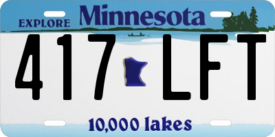 MN license plate 417LFT