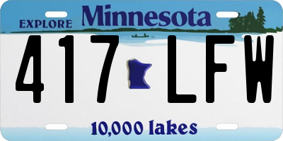 MN license plate 417LFW