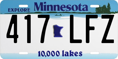 MN license plate 417LFZ