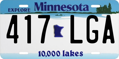 MN license plate 417LGA
