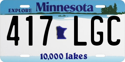MN license plate 417LGC