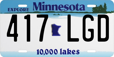MN license plate 417LGD