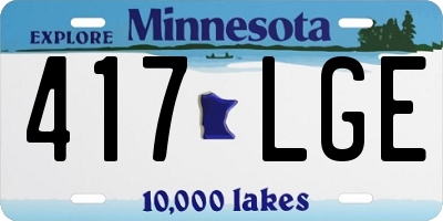 MN license plate 417LGE