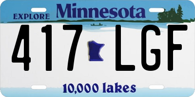 MN license plate 417LGF