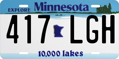 MN license plate 417LGH