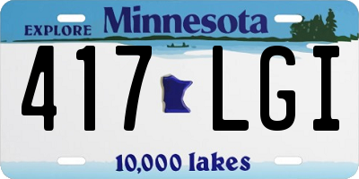 MN license plate 417LGI