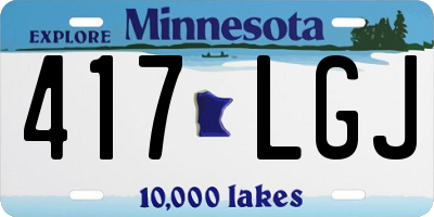 MN license plate 417LGJ