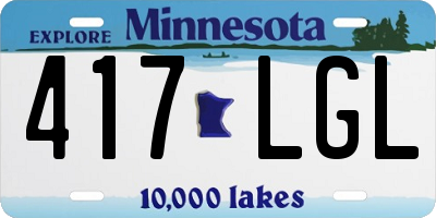 MN license plate 417LGL