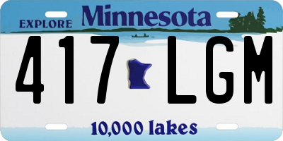 MN license plate 417LGM