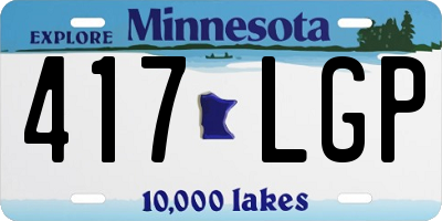 MN license plate 417LGP