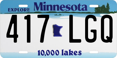 MN license plate 417LGQ