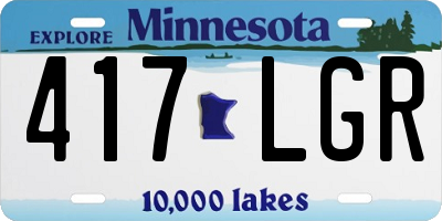 MN license plate 417LGR