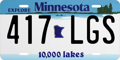 MN license plate 417LGS