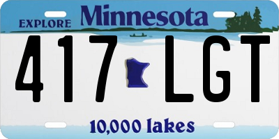 MN license plate 417LGT