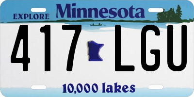MN license plate 417LGU