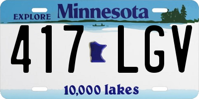 MN license plate 417LGV