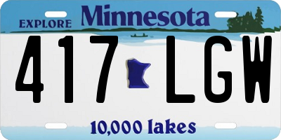 MN license plate 417LGW