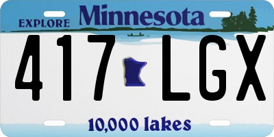 MN license plate 417LGX
