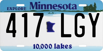 MN license plate 417LGY