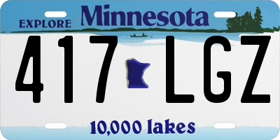 MN license plate 417LGZ