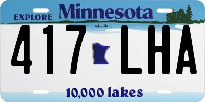 MN license plate 417LHA