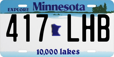 MN license plate 417LHB
