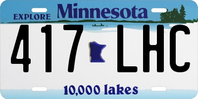 MN license plate 417LHC