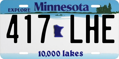MN license plate 417LHE