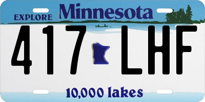 MN license plate 417LHF