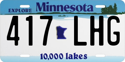 MN license plate 417LHG