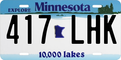 MN license plate 417LHK
