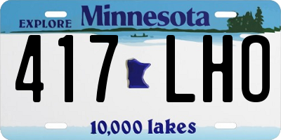 MN license plate 417LHO