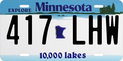 MN license plate 417LHW