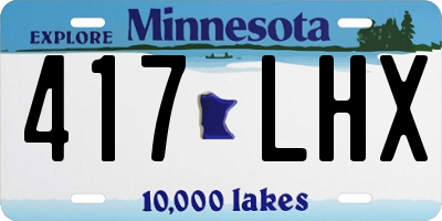 MN license plate 417LHX