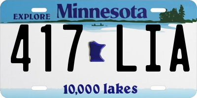 MN license plate 417LIA