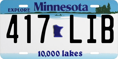 MN license plate 417LIB