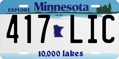 MN license plate 417LIC