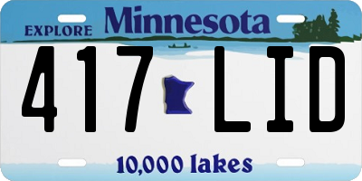 MN license plate 417LID