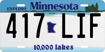 MN license plate 417LIF
