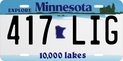 MN license plate 417LIG