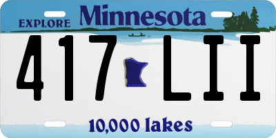 MN license plate 417LII