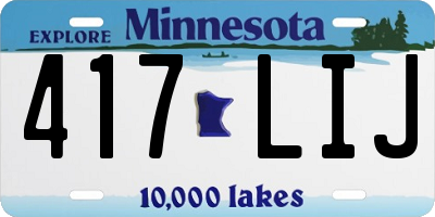 MN license plate 417LIJ
