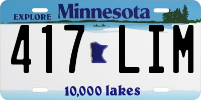 MN license plate 417LIM