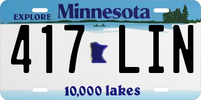 MN license plate 417LIN