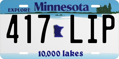 MN license plate 417LIP