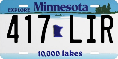 MN license plate 417LIR