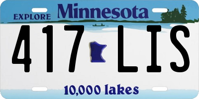 MN license plate 417LIS