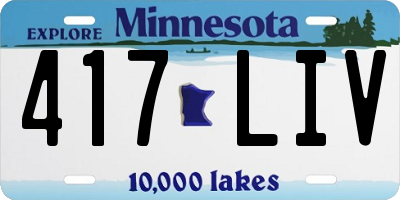 MN license plate 417LIV