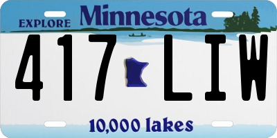 MN license plate 417LIW