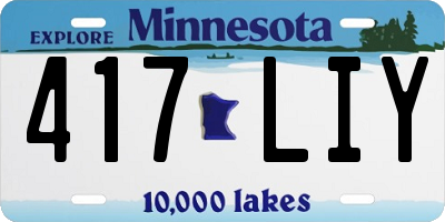 MN license plate 417LIY